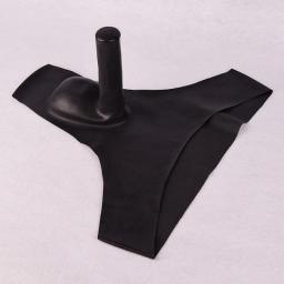 Sexy Latex Briefs Fetish With Sheath Penis Condom Transparent And Black Underwear Short Pants For Men