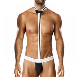 Novelty Sexy Lingerie Men Mankini Thong Underwear Waiter Porn Costumes Man Bodysuit Erotic Lingerie Gay Body Briefs Tie Teddies