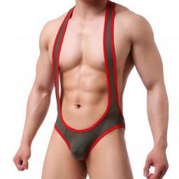 Men Bodysuits Jockstrap Undershirts Backless Leotard Underwear Breathable Jumpsuits Wrestling Singlet Bodysuit Nightwear