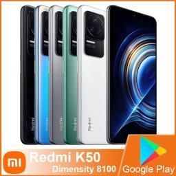 Redmi K50 5G Smartphone Dimensity 8100 Octa Core Cellphone 5500mAh Battery 67W QC Fast Charge 48MP Camera Android Phone