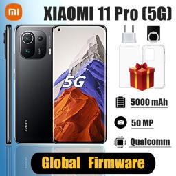 Original Xiaomi Mi 11 Pro 5G Smartphone, Global ROM Mobile Phones Snapdragon 888 Octa Core Celulares 67W Fast Charge