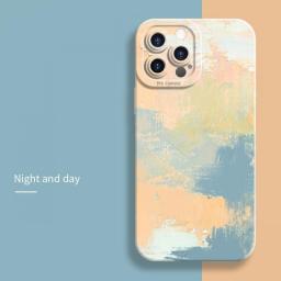 Watercolor Painting Case For IPhone 11 12 13 14 Pro Max Mini XR XS X 7 8 Plus SE 2020 Rainbow Shockproof Soft Tpu Silicone Cover