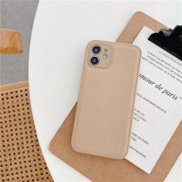 Korea Personalise Name Letters Leather PU Soft Phone Case For IPhone 13 12 11 Pro X XS Max XR 7 8 Plus Luxury Plain Back Cover