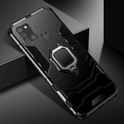 KEYSION Shockproof Armor Case For Samsung Galaxy A21S Ring Stand Bumper Silicone + PC Phone Back Cover For Galaxy M31 M21 M30S