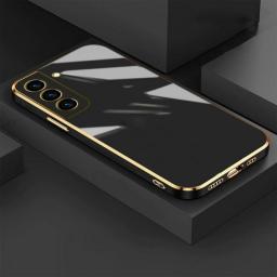 Luxury Plating Square Phone Case For Samsung S22 Ultra S23 S21 Plus S21 FE Case Cover For Galaxy S 21 S22 S20 FE Silicone Case