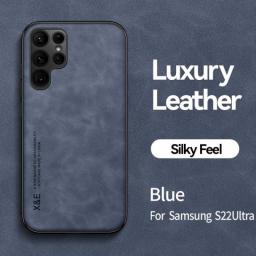 Magnetic Sheepskin Leather Case For Samsung Galaxy S22 Ultra S21 S20 FE Plus Note 20 A51 A71 A13 A73 S23 A54 A52 A53 5G Cover