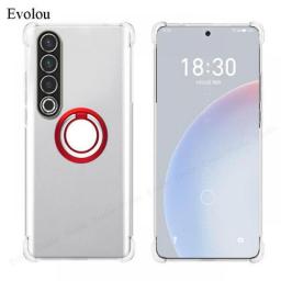 Metal Ring Holder Cover For Meizu 20 Infinity 20 Pro Transparent Soft Silicone Shockproof Phone Cases For Meizu 18S Pro 18X 17