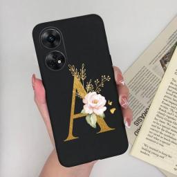 Phone Cases For Oppo Reno 8 T 4G 5G Flower Letters Silicon Matte Shockproof Funda For Oppo8T Reno8T Reno 8T Reno8 T Soft Bumpers