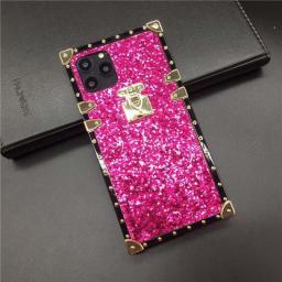 Luxury Glitter Sequins Cover Soft Gold Square Phone Case For OPPO A1 PRO A78 A58 A57 A96 A36 A76 A95 A55 A94 A74 A54 A15 A93 A73