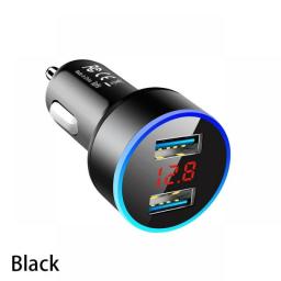 Car Charger Dual USB Charger With LED Display Fast Charging QC 3.0 For Iphone 13 12 Pro Samsung Xiaomi Universal Adapter In Car