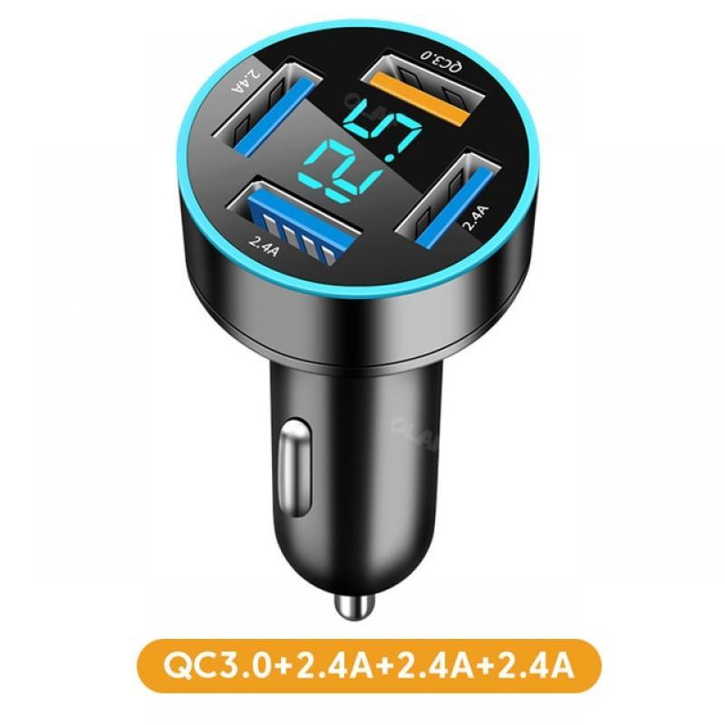 Olaf 66W USB Car Charger Fast Charging for Huawei LED 4 Ports QC3.0 PD20W Type C Car Phone Charger for Samsung Xiaomi iPhone