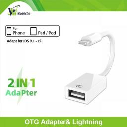 USB3 OTG Adapter For Lighting IPhone, Cable Cord With Charging For Lighting IPad And SD/TF Card Reader Support 3.5mm AUX Audio
