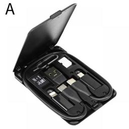 6 In 1 Phone Multifunctional Charging Cable Kit Portable Adapter USB Type-C Data Transmission Cord Organizer Cellphone Supplies