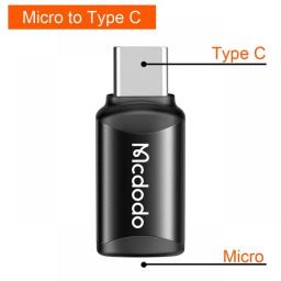 Mcdodo OTG USB Type C To Lightning Adapter Charger Data Cable Micro Converter For IPhone 13 12 11 Pro Max X XR 3A Fast Charging