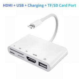 Lightning To HDMI Digital Av Adapter 1080P Sync Screen Converter With Charging For IPhone 14 13/12/Pad/to HDTV/Project/Monitor