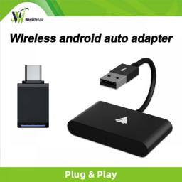 Wireless Android Auto CarPlay Adapter 2023 Upgrade 5Ghz WiFi CarPlay Dongle For OEM Wired CarPlay Cars Convert Wired To Wireless