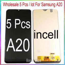 Wholesale 5 Pieces / Lot For Samsung A20 LCD Screen Display With Touch With Frame Assembly A205 A205F SM-A205F A205FN