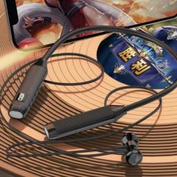 Digital Display Headset Long Battery Life Type-c Charging Neck-mounted Headphones 600mah Stereo Sports Game Earphones