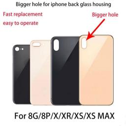 10Pcs Battery Cover Big Camera Hole Rear Door For IPhone 8 Plus X XR XS MAX 8G 8P Back Glass Replacement