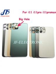 10Pcs Back Battery Glass Cover Wide Bigger Camera Big Hole Replacement For IPhone 11 Pro Max Rear Housing Door
