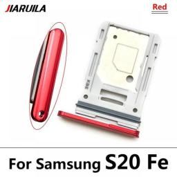 Original For Samsung Galaxy S20 Plus Ultra / S20 Fe Dual SIM Card Tray Slot Holder Replacement Parts