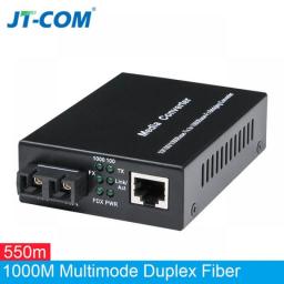 Gigabit Ethernet Fiber Media Converter With A Built-in 1Gb Multimode SC Transceiver, 10/100/1000M RJ45 To 1000Base-LX, Up To 2km