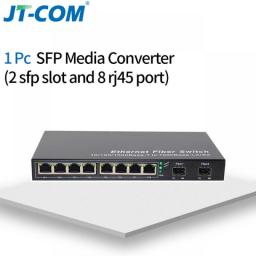 Gigabit Network SFP Fiber Switch 1000Mbps SFP Media Converter 2 SFP Fiber Port And  8 RJ45 Port 2G8E Fiber Ethernet Switch