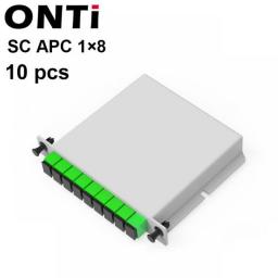 ONTi 10Pcs SC APC/UPC PLC 1X8 Splitter Fiber Optical Box FTTH PLC Splitter Box With 1X8 Planar Waveguide Type Optical Splitter