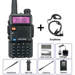 BaoFeng UV-5R 5W/8W Walkie Talkie Dualband Two Way Radio VHF/UHF 136-174MHz & 400-520MHz FM Portable Transceiver With Earpiece