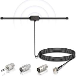 FM Radio Antenna FM Dipole Antenna For Stereo Receiver Music System FM Radio Home Stereo Audio Video Home Theater Receiver