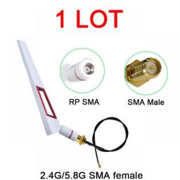 Eoth N MALE SMA Female 2.4G Wifi Antenna 5.8Ghz Real 8dBi RP-SMA Dual Band 2.4g 5.8g Antena IOT  Ufl./ IPX 1.13Pigtail Ipex1