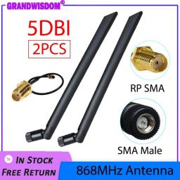 2pcs 868MHz 915MHz Antenna 5dbi SMA Male Connector GSM 915 MHz 868 IOTantena Antenne Waterproof +21cm RP-SMA/u.FL Pigtail Cable