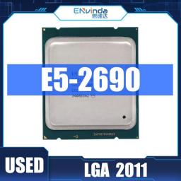 Used Original Intel Xeon Processor E5 2690 E5-2690 CPU Eight Core 2.9G SROL0 C2 LGA2011 Support X79 Motherborad Server Desktop