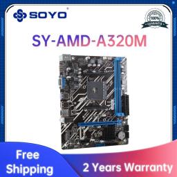 SOYO Full New Motherboard AM4 A320M.2-VH AMD DDR4 Memory  M.2 Slot Ssd VGA Desktop Mainboard For 200GE 3000G 3500 3600