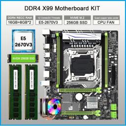 JINGSHA X99 Motherboard KIT E5 2670 V3 LGA2011-3 Processor 2pcs X 8GB =16GB 2400mhz Ram Ddr4 RECC NVME 256GB M.2 And CPU Cooler