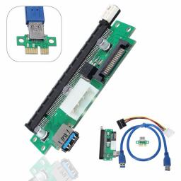 USB 3.0 PCI-E Express 1x To 16x Extender Card Mining Card Power Riser Adapter With SATA Power Cable