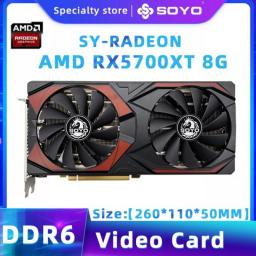 SOYO Original AMD RX5700XT 8GB GDDR6 Gpu Video Card 8pin+6pin 7nm 256Bit PCIEx16 4.0 For Desktop Computer Video Card