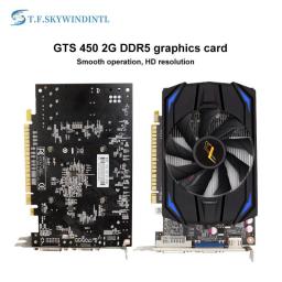 Video Card GTS 450 2GB DDR5 128Bit Computer Graphics Cards For NVIDIA Geforce GPU HDMI Dvi VGA New Cards GTS450 For Gaming Game