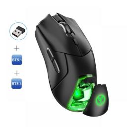 Rechargeable Wireless Game Mouse Bluetooth And 2.4G USB RGB Backlight Mute 3 Modes Mice For IPad MiPad For MacBook Laptop Tablet