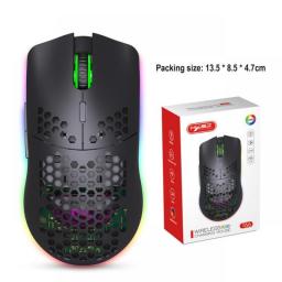 HXSJ 2.4G Wireless Charge Mouse RGB Luminous Ultralight Honeycomb Mouse 4 Adjustable DPI 6 Buttons Game Mice For Laptop PC Gamer