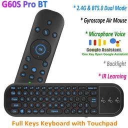 G60S Pro BT 5.0 & 2.4G Gyroscope Air Mouse Bluetooth Remote Control Wireless Mini Keyboard For Android Smart TV Box Computer PC
