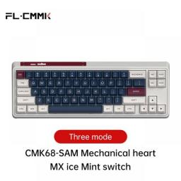 FL·ESPORTS CMK68-SAM Three-Mode Mechanical Keyboard 68 Keys RGB Hot-Swappable 2.4G Wireless Bluetooth Wired Win/Mac/iPad