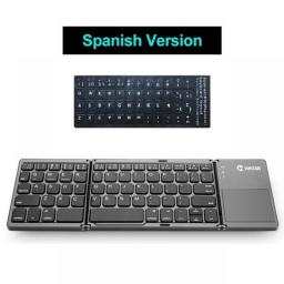 Folding Mini Wireless Bluetooth Keyboard English/Russian/Spanish/Arabic/Hebrew/Portugues With Touchpad For Windows, Android, IOS