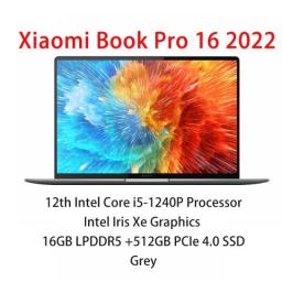 New Xiaomi Book Pro 16 Laptop 2022 I7-1260P / I5-1240P RTX 2050 / Iris Xe 4K OLED Touch Screen 16G+512G Notebook WiFi6 Computer