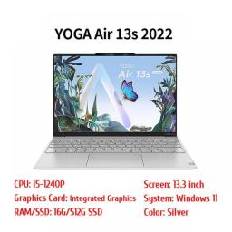 Lenovo Laptop Yoga Air13s 2022 I5-1240P 16GB 512GB SSD 2.5K 90Hz 13.3 Inch Touch Screen Thin Light Notebook Computer Windows 11