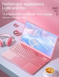 AKPAD 15.6 Inch Pink Laptop Windows 11 10 Pro 1920*1080 Cheap Portable Intel 11th Laptop 16G RAM 256GB/512GB/1TB SSD HDMI Port