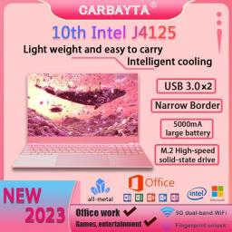 15.6 Inch Pink Laptop Windows 11 10 Pro 1920*1080 Cheap Portable Intel Laptop D4 12G RAM 128GB/256GB/512GB/1TB SSD HDMI Port