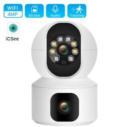 4MP Dual Lens WiFi Camera Dual Screen Baby Monitor Auto Tracking Ai Human Detection Indoor Home Secuiryt CCTV Video Surveillance