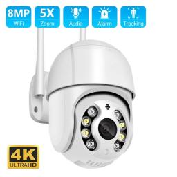 5MP Mini PTZ Wifi Camera H.265 Auto Tracking  1080P Wireless IP Camera 4xDigital Zoom AI Human Detection Dual Light Source ICSEE
