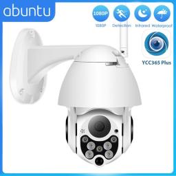YCC365 Plus Wifi Camera Outdoor 1080P HD CCTV Security Camera PTZ 4x Zoom Waterproof Speed Dome Wireless Surveillance Camera New